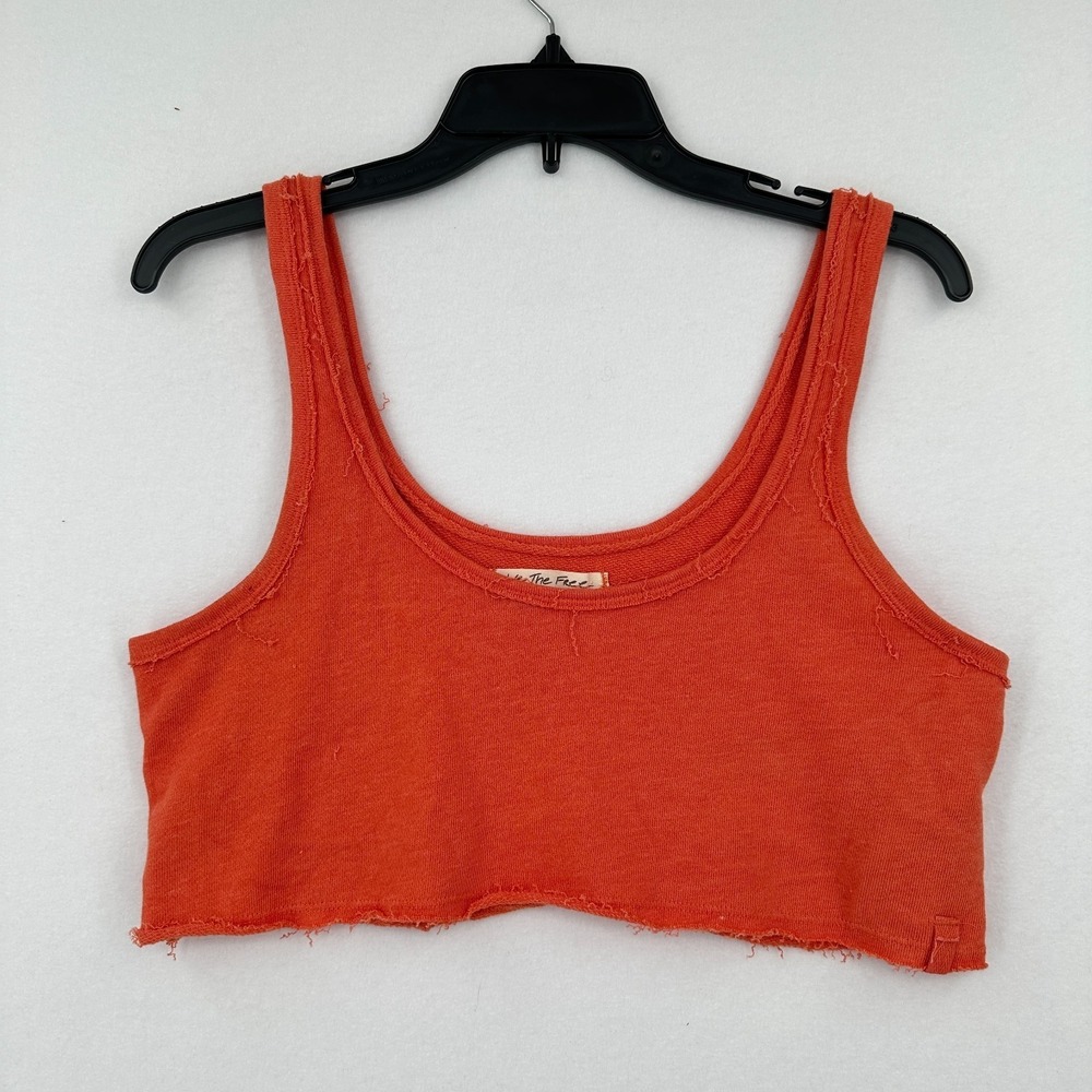 Free People We The Free Heavyweight Cropped Tank‎ Orange Size Small Boho Summer